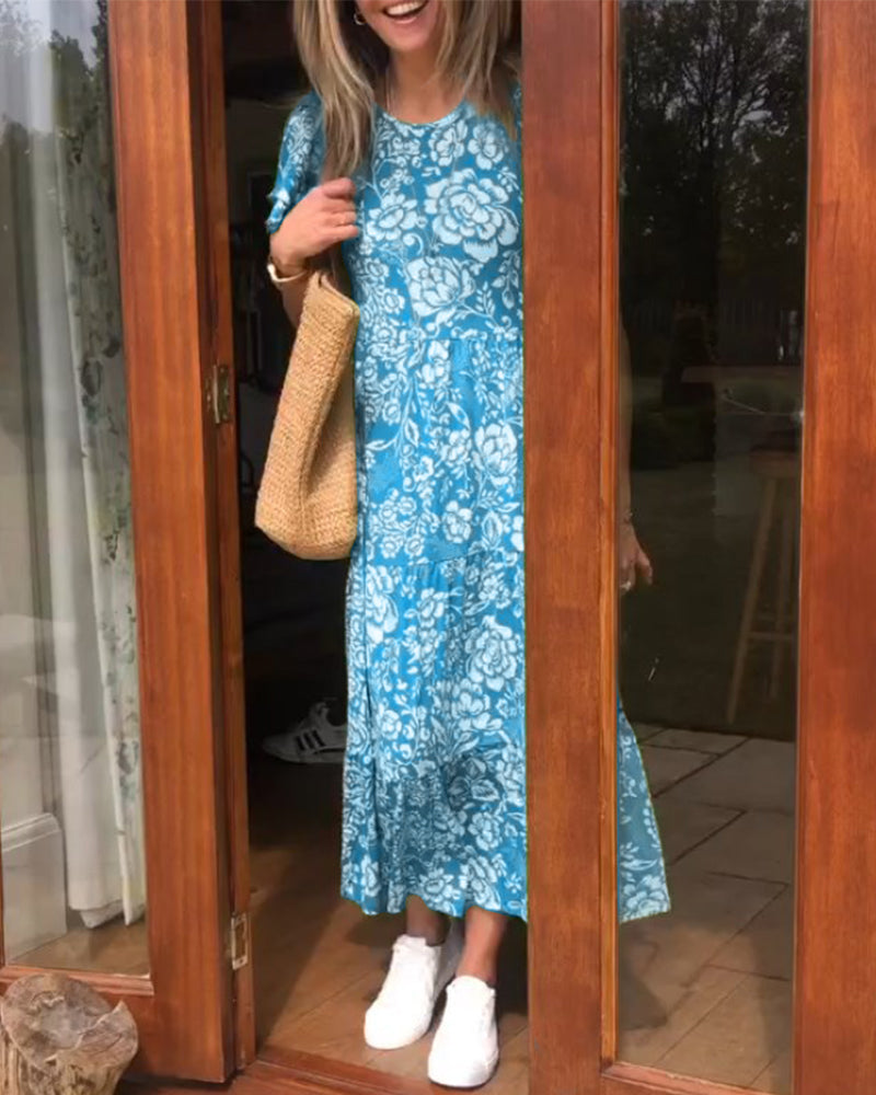 Laluna® Robe Longue à Motif Floral