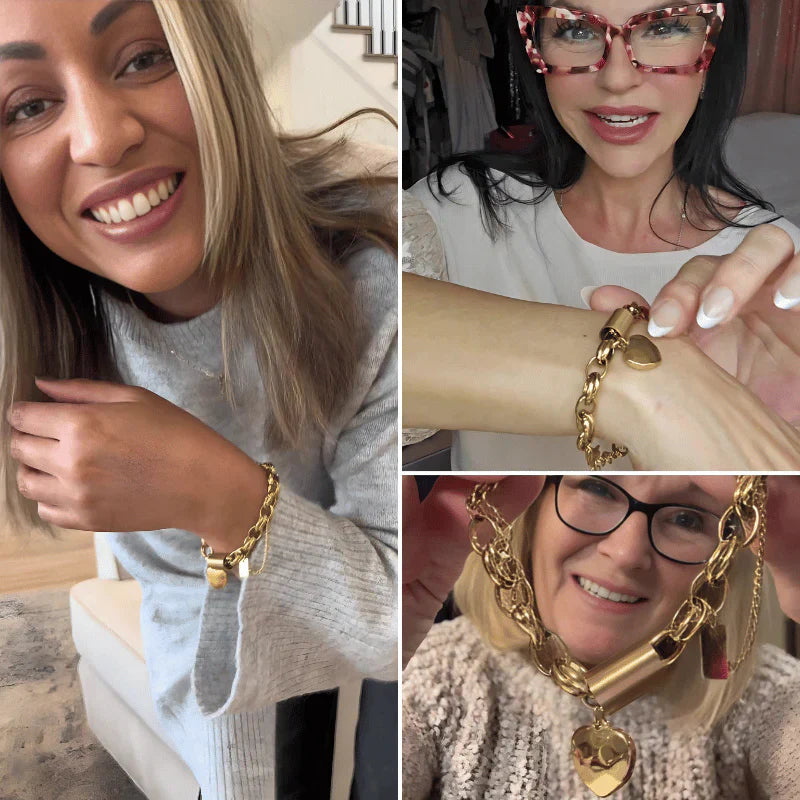 Bracelet Chunky Cœur | Or