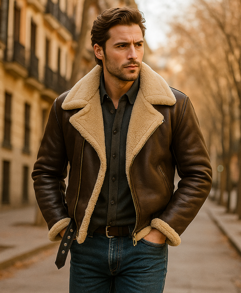 MAVERICK | Veste en cuir matelassée.