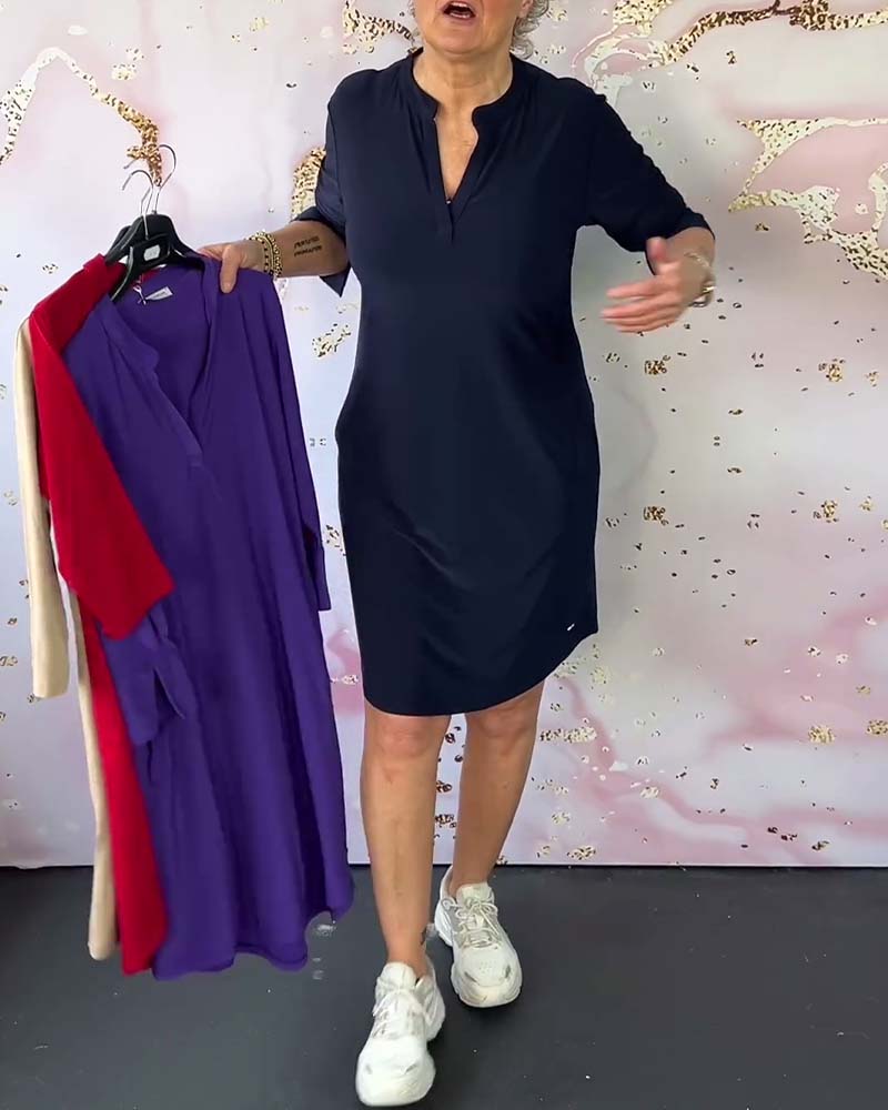 Laluna® Robe Col V Droit
