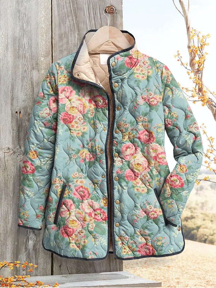 Veste pour Femme avec Magnifique Motif Floral, Matelassée