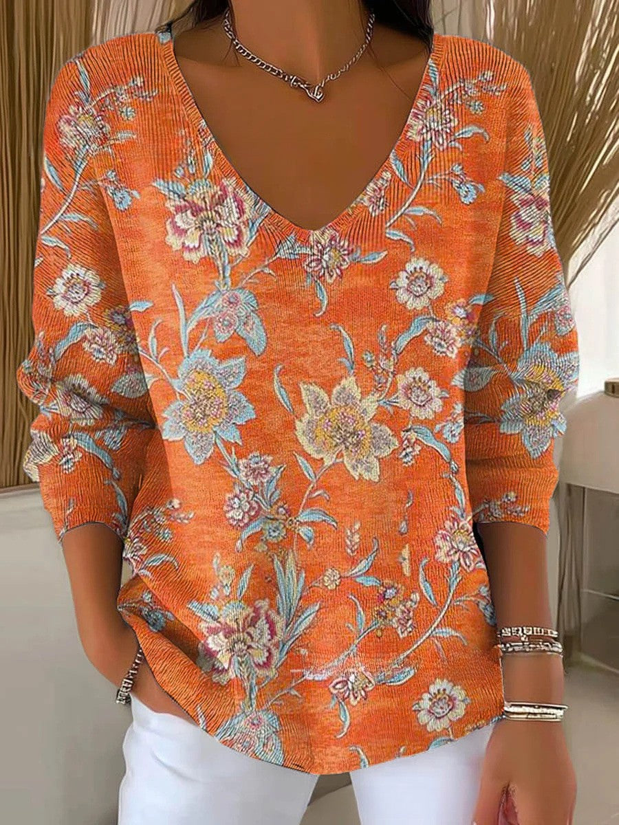CAMILLE | Pull en Tricot avec Décolleté en V