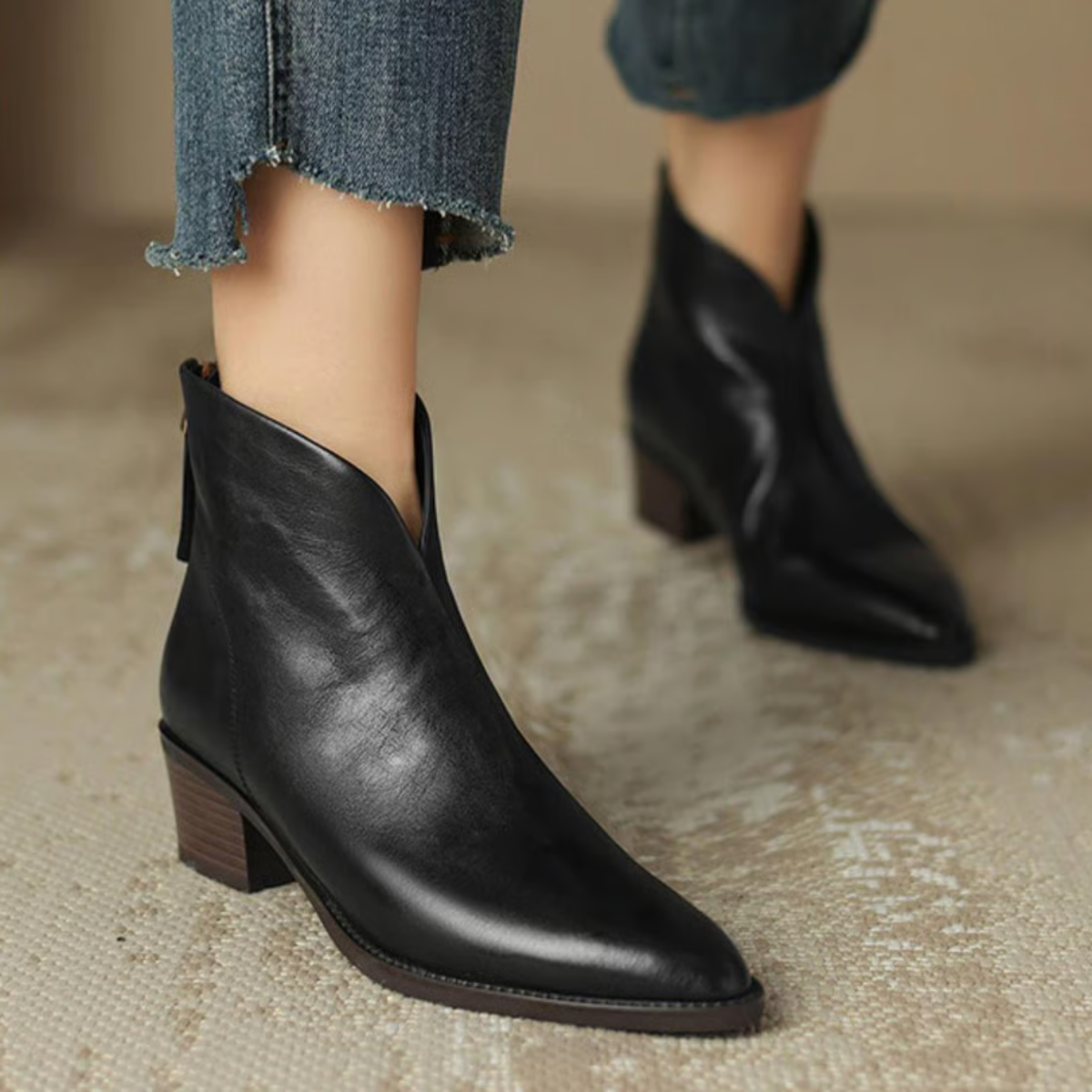 Camille | Bottines de Luxe à Talon Bas