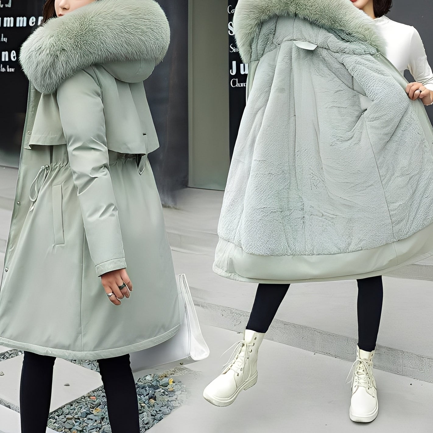 Evette - Manteau rembourré chaud et stylisé avec capuche pour femmes