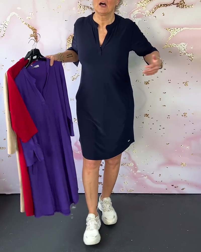 Laluna® Robe Col V Droit
