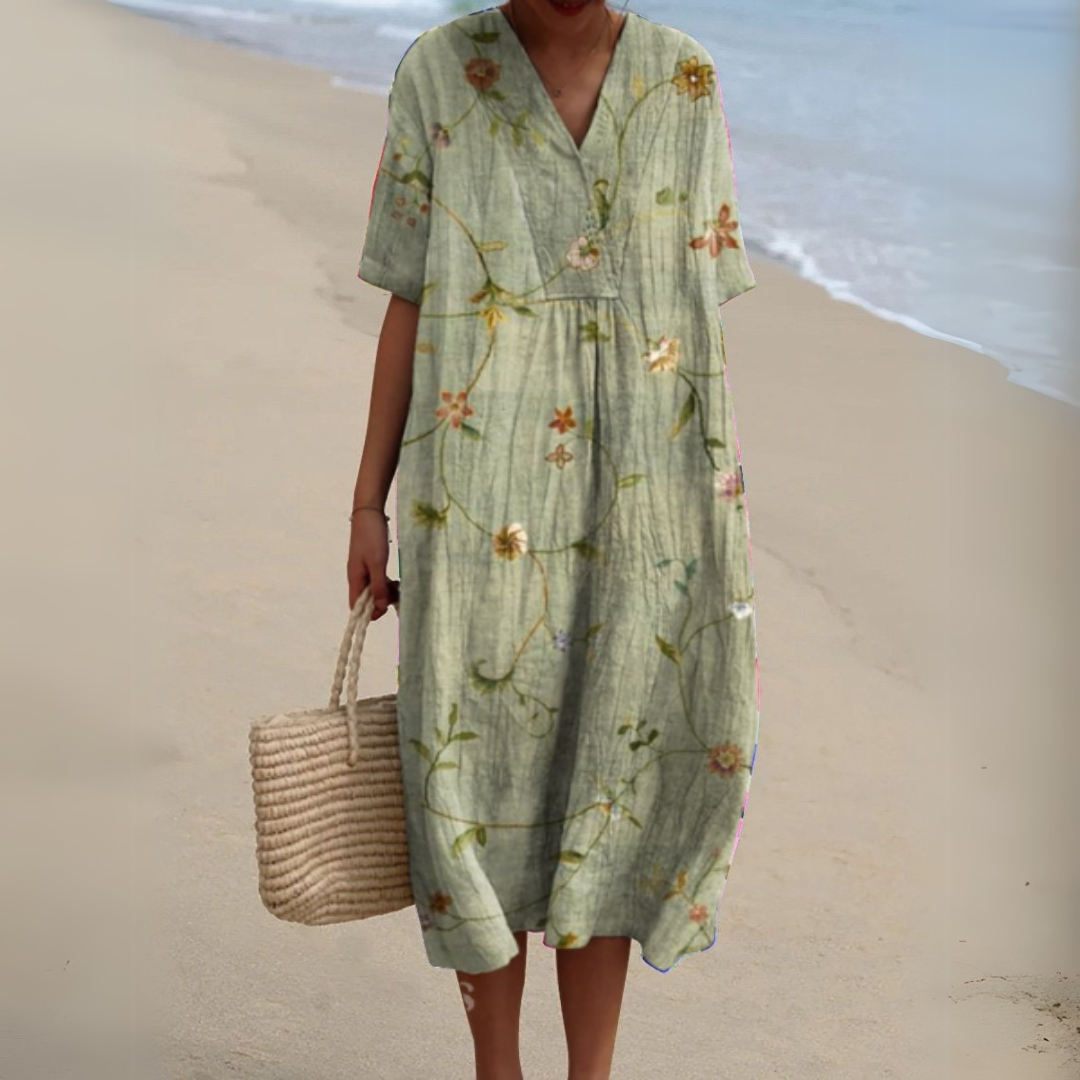 Robe Audrey à Motif Floral Élégant