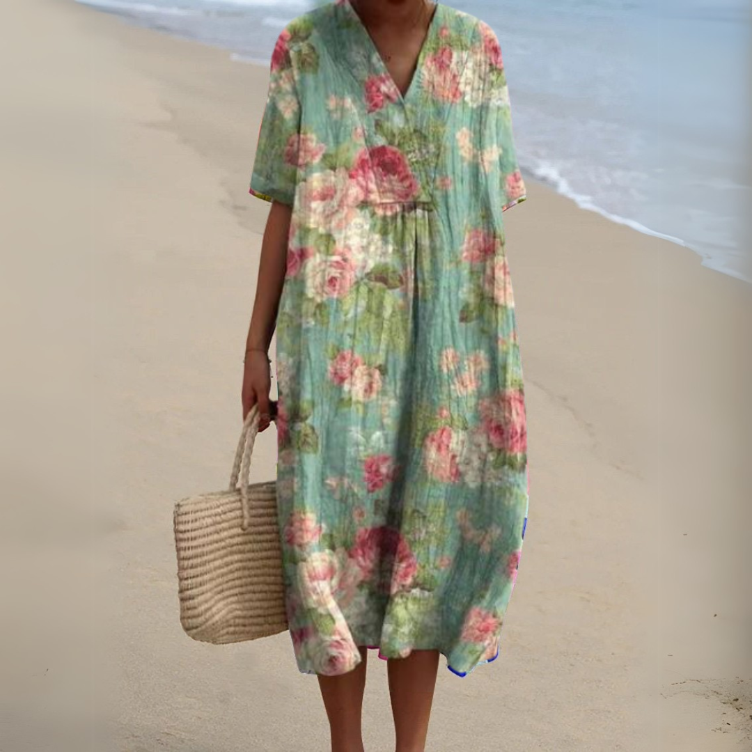 Robe Audrey à Motif Floral Élégant