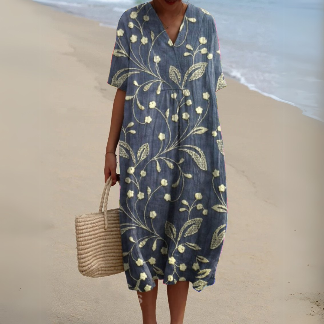 Robe Audrey à Motif Floral Élégant