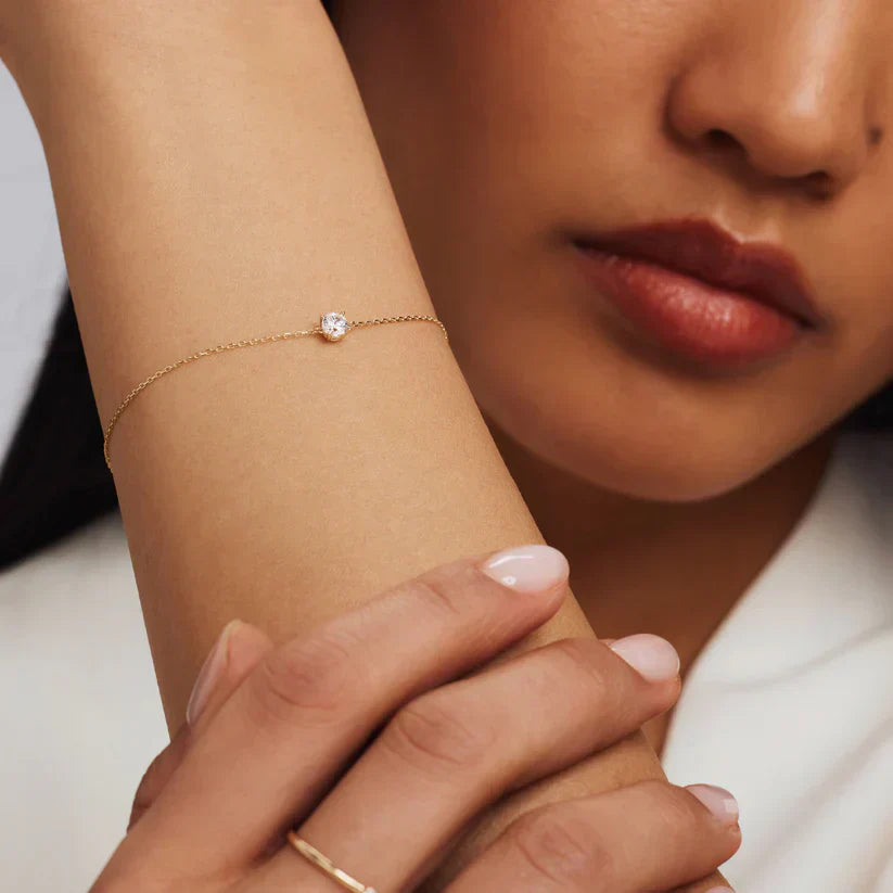 Bracelet avec pierre moissanite Cléa | Or