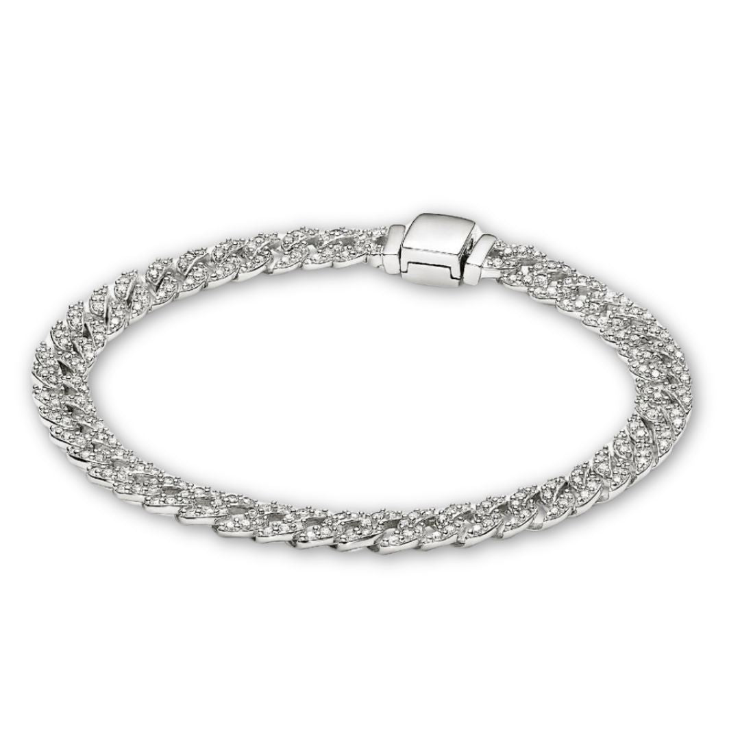 Bracelet cubain pavé | Or