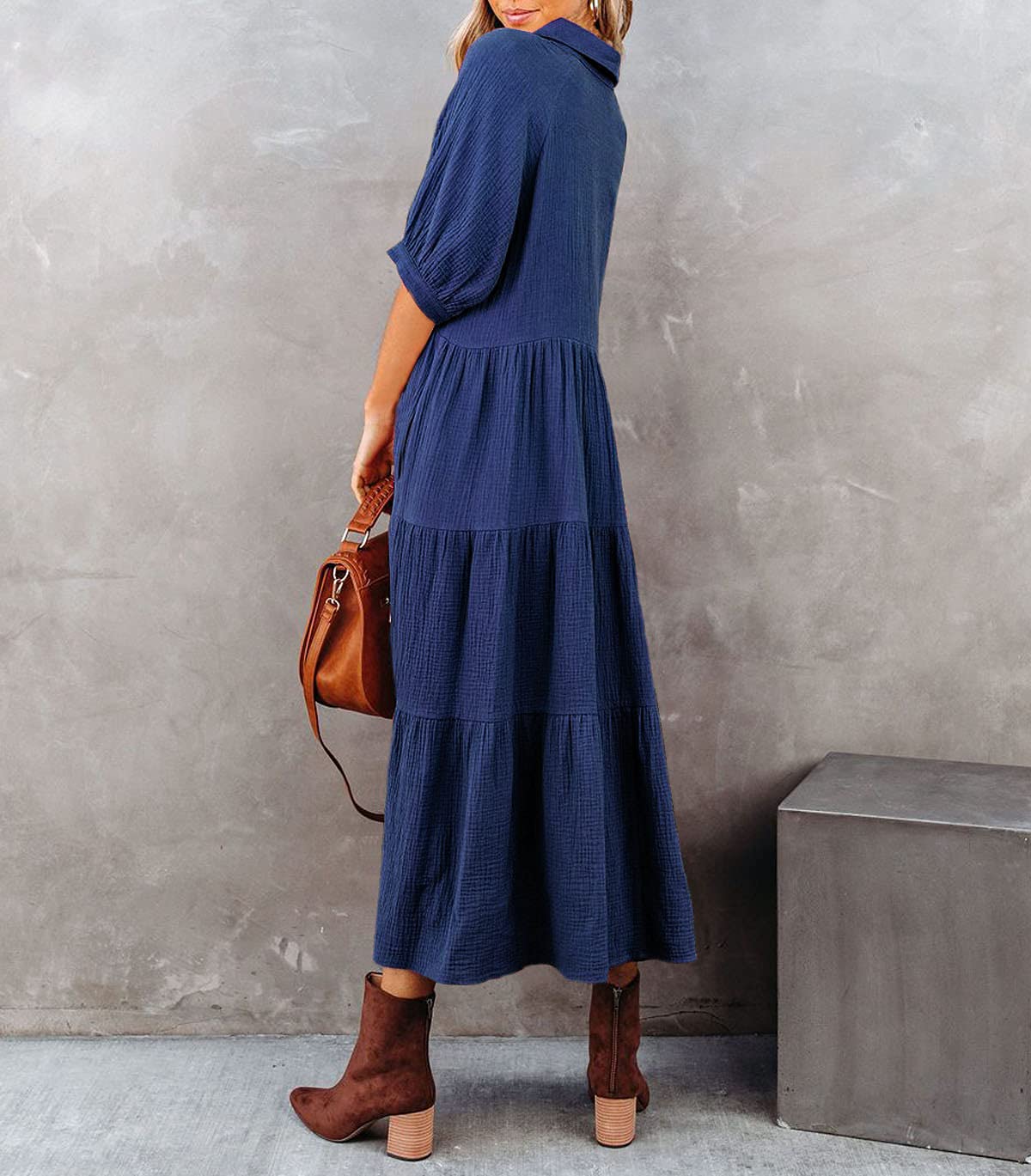 Luna | Robe Chemise Luxe avec Détails Volants