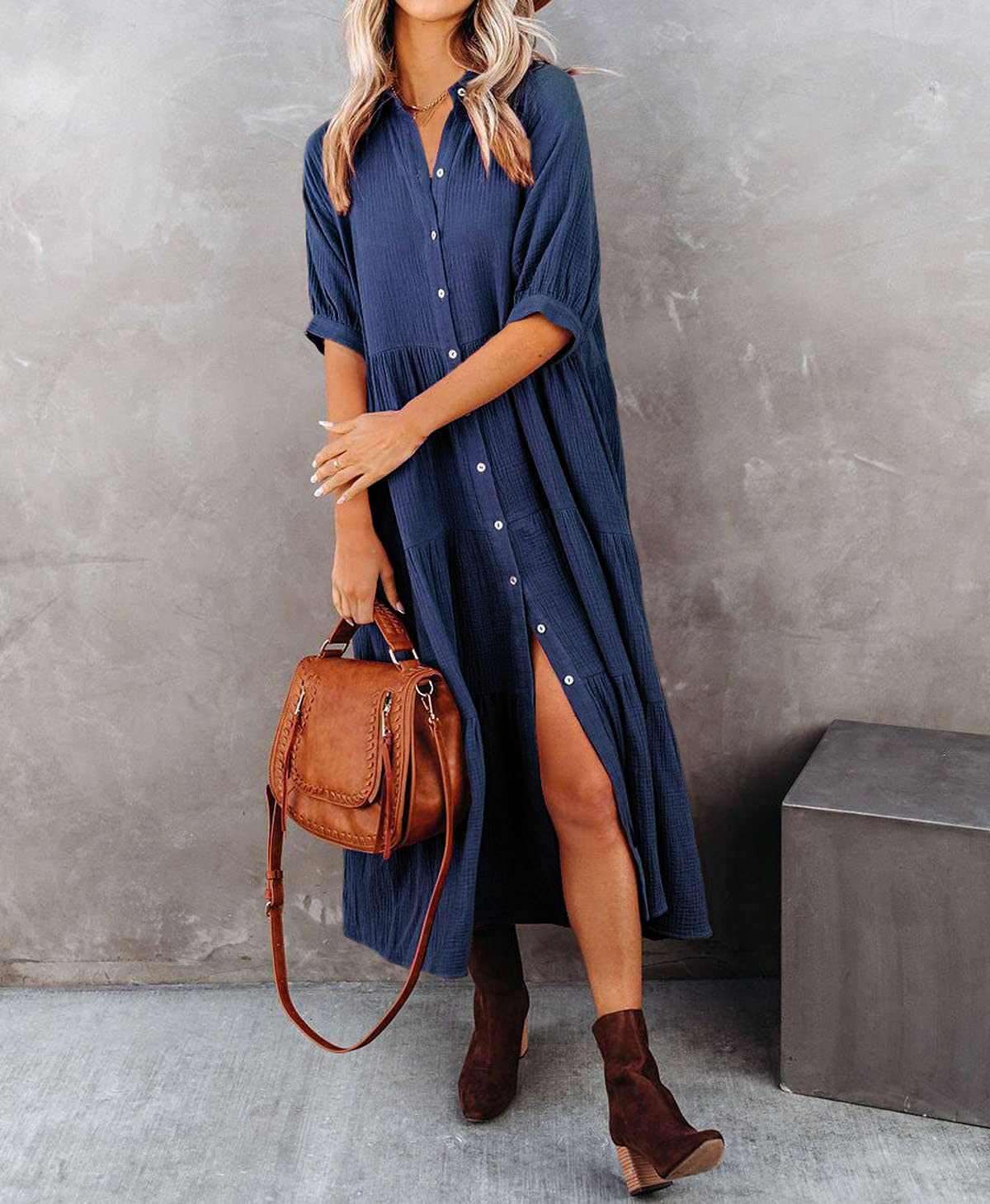 Luna | Robe Chemise Luxe avec Détails Volants