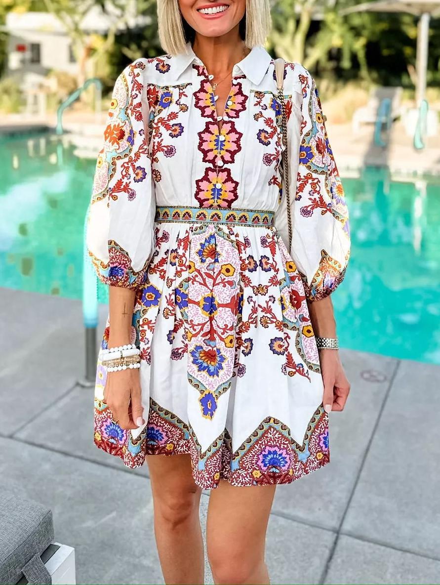 Robe Élégante à Motifs Laluna®