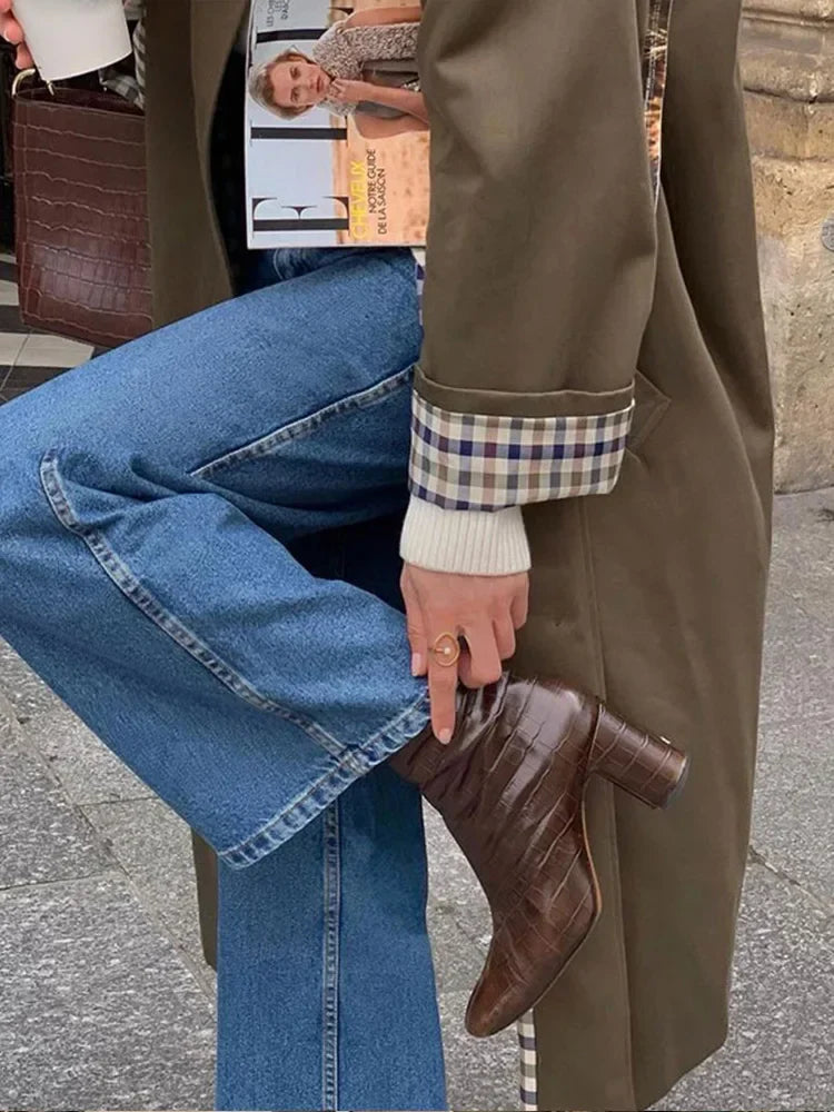 Sofia - Manteau à Carreaux de Luxe Intemporel