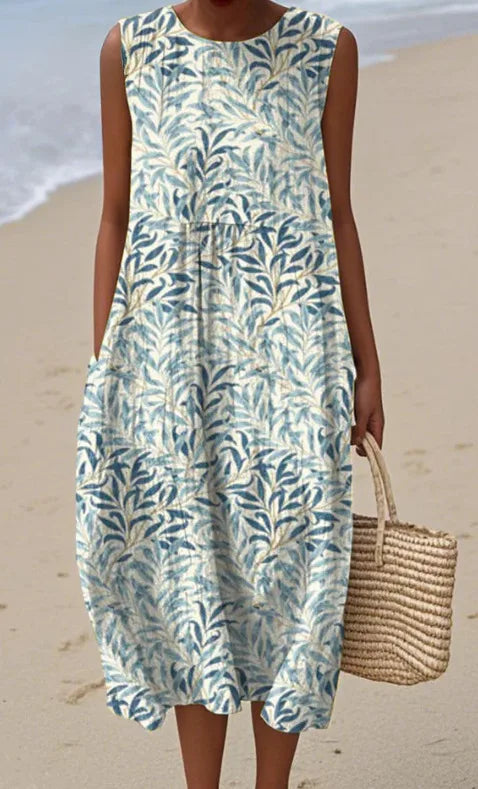 Robe Longue d'Été Adelina à Motif Floral Patchwork