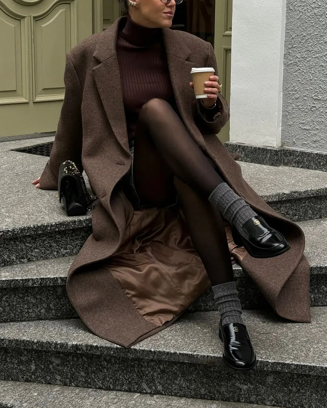 Clémence – Manteau Café Chic
