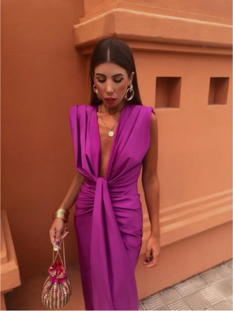 Robe Longue Femme Isabella – Robe Élégante à Dos Nu, Pour Mariage, Soirée et Été Stylé