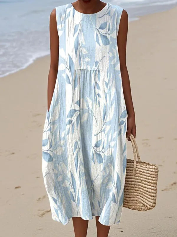 Robe Longue d'Été Adelina à Motif Floral Patchwork