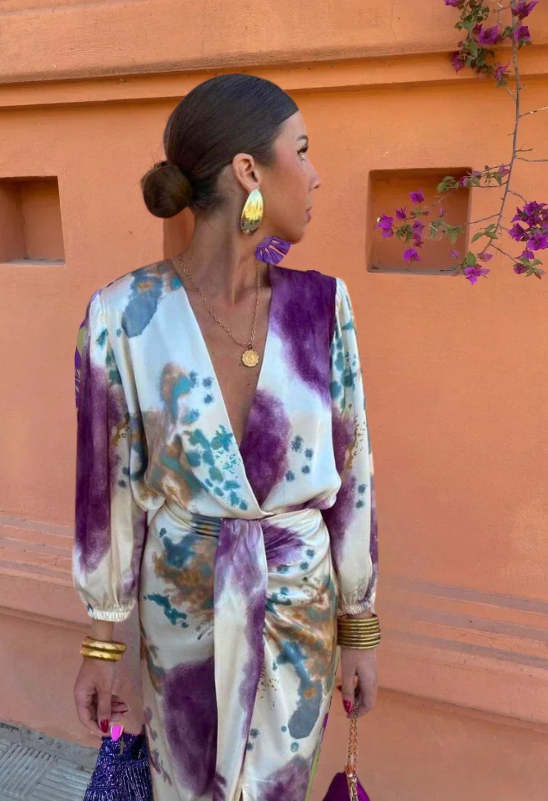 Robe Élégante à Col V Laluna®