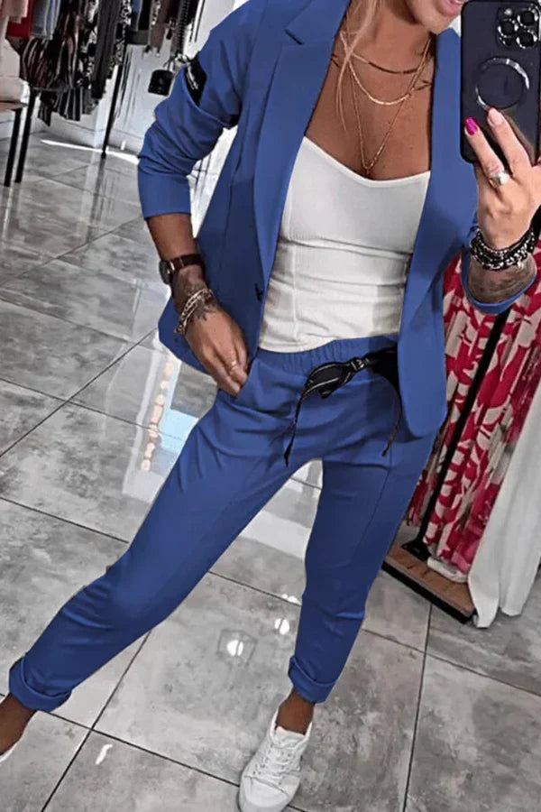 Isabelle | Ensemble personnalisé avec blazer doux et joggings décontractés