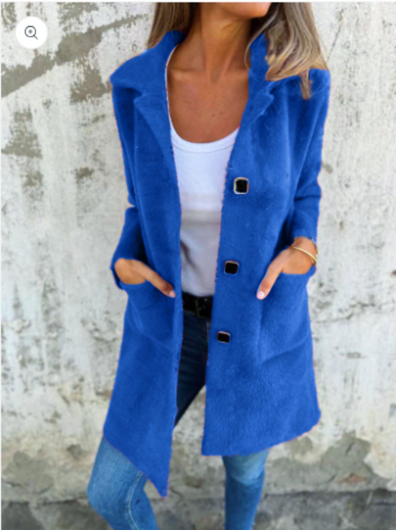 MARCE | Manteau décontracté, à bouton unique, en tissu épais avec revers