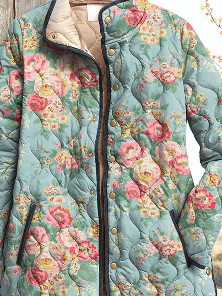 Veste pour Femme avec Magnifique Motif Floral, Matelassée