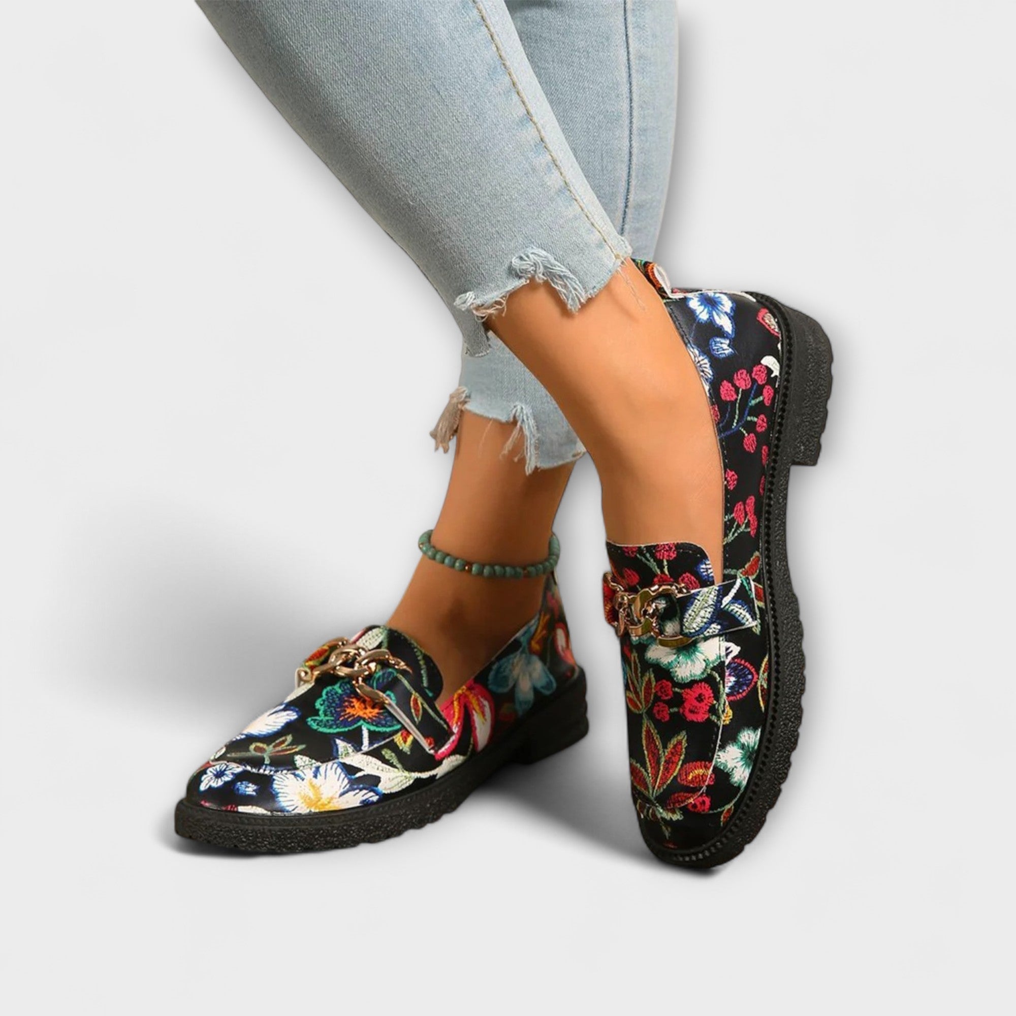 Orla – Multicolored Floral Pattern Moccasins