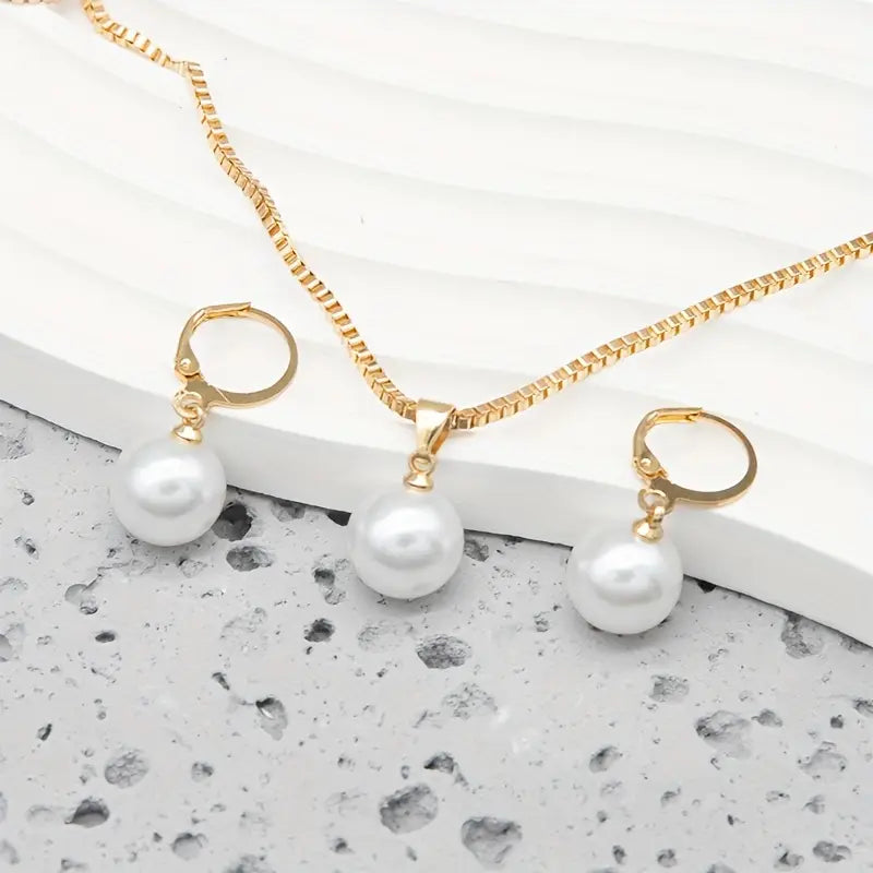 Ensemble de bijoux Golden Grace Pearl | Or