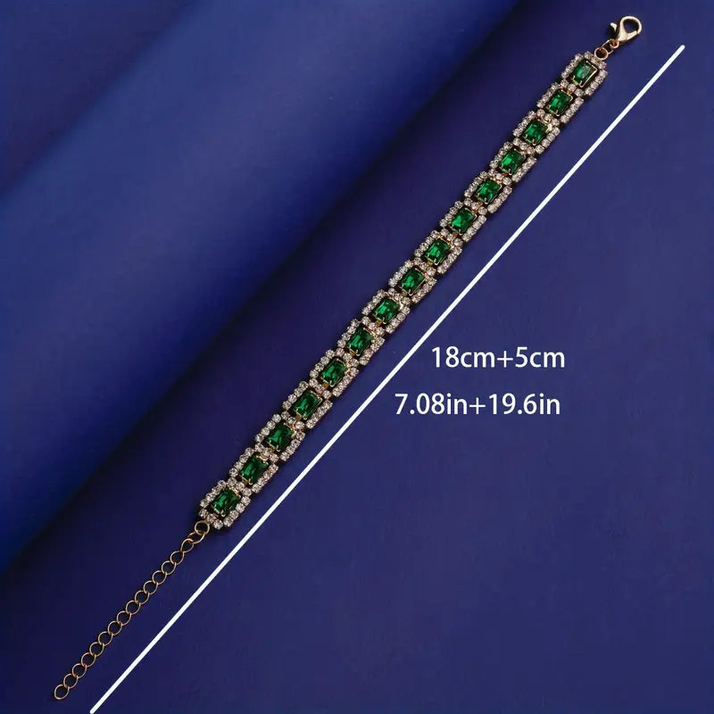 Bracelet Statement Vert Émeraude | Or