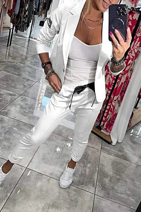 Isabelle | Ensemble personnalisé avec blazer doux et joggings décontractés