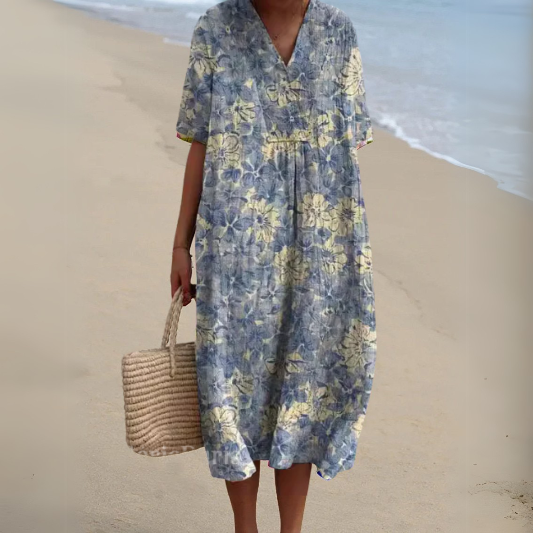 Robe Audrey à Motif Floral Élégant