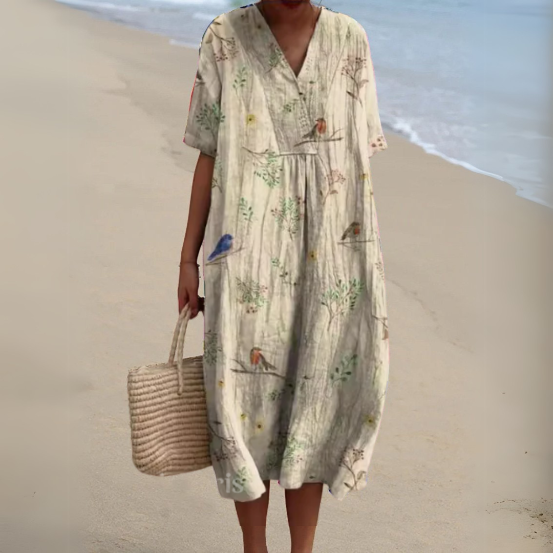 Robe Audrey à Motif Floral Élégant