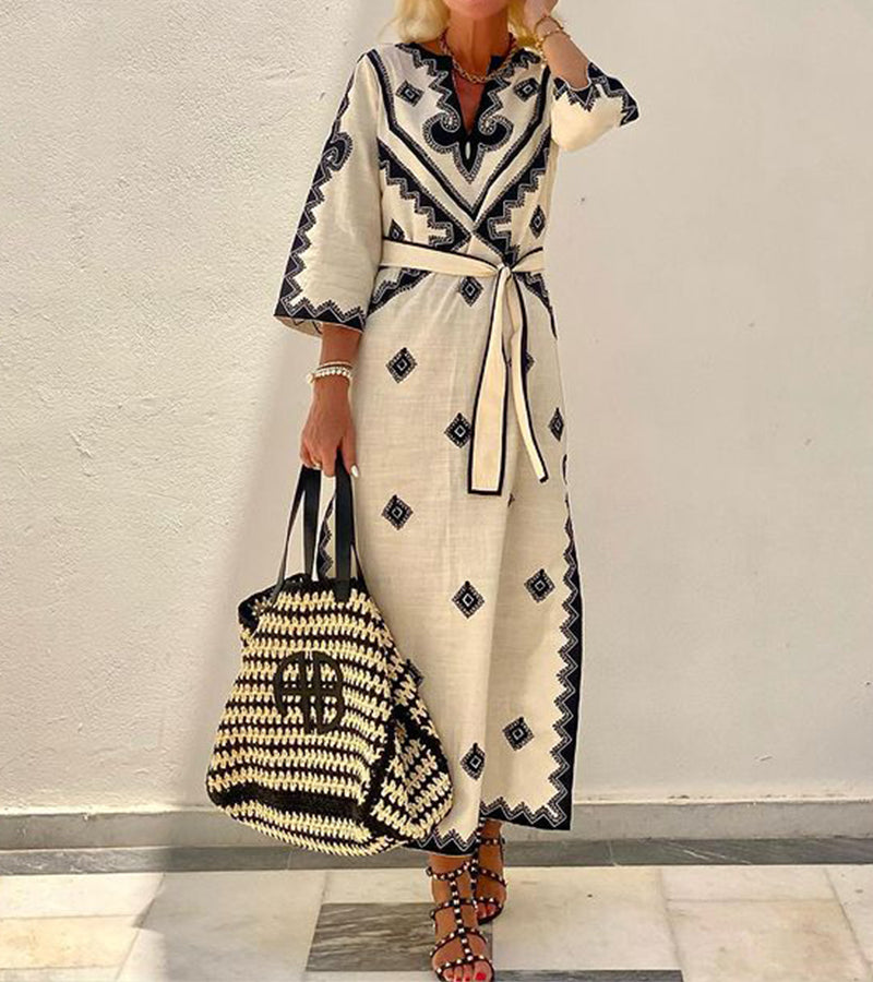 Laluna® Robe mi-manche col en V