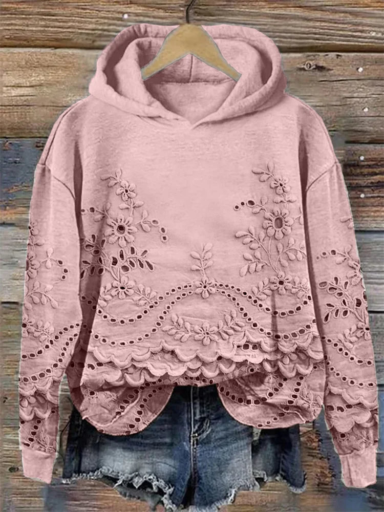 ZARA | Sweat à capuche avec broderie florale