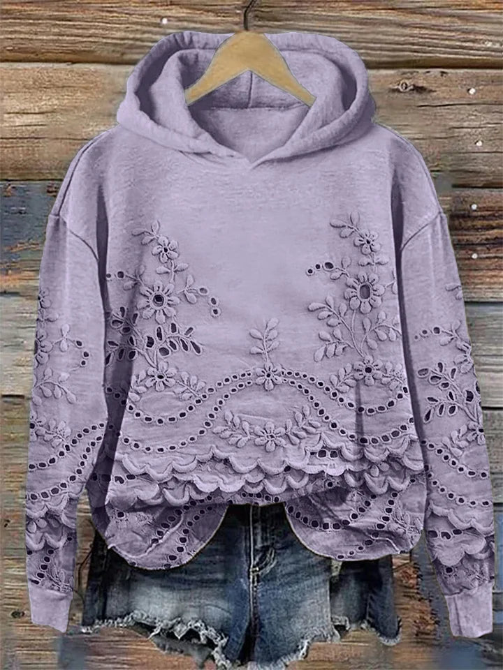 ZARA | Sweat à capuche avec broderie florale