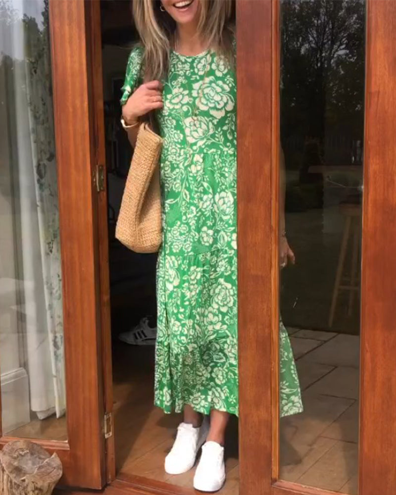 Laluna® Robe Longue à Motif Floral