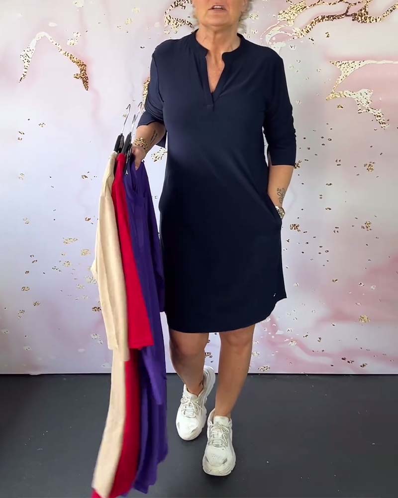 Laluna® Robe Col V Droit