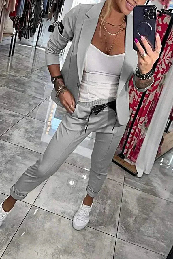 Isabelle | Ensemble personnalisé avec blazer doux et joggings décontractés