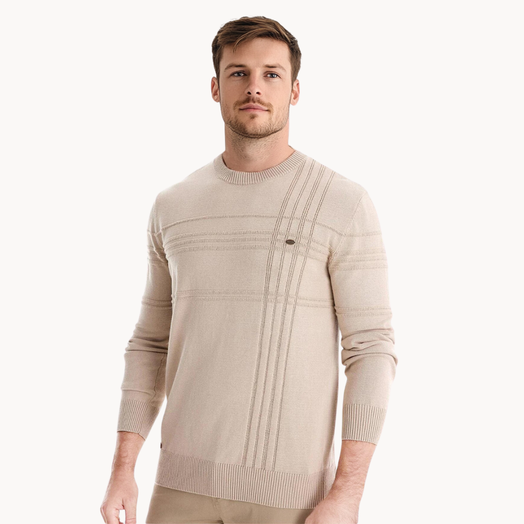 MIRAVO | Pull élégant pour homme à motif à carreaux