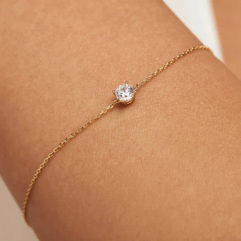 Bracelet avec pierre moissanite Cléa | Or