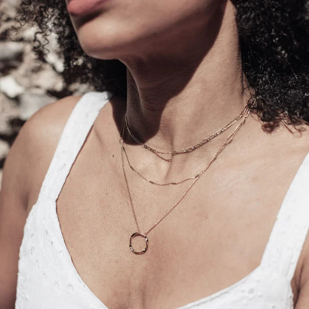 Collier à trois fils avec cercle ouvert | Or