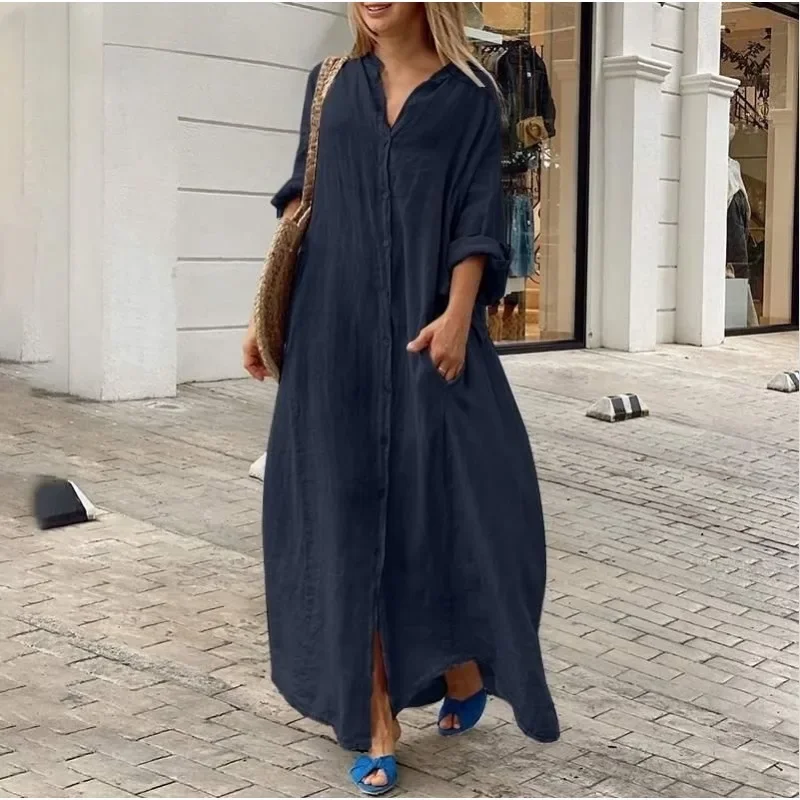 Luna | Robe chemise oversize en lin
