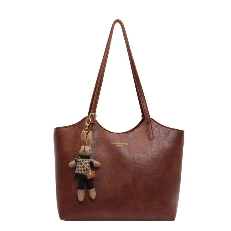 Emma – Sac Tote Vintage en Similicuir avec Porte-Clés