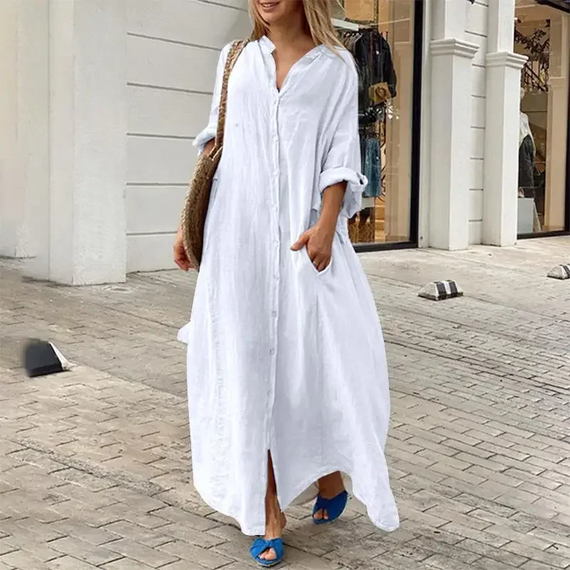 Luna | Robe chemise oversize en lin
