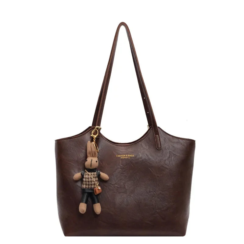 Emma – Sac Tote Vintage en Similicuir avec Porte-Clés