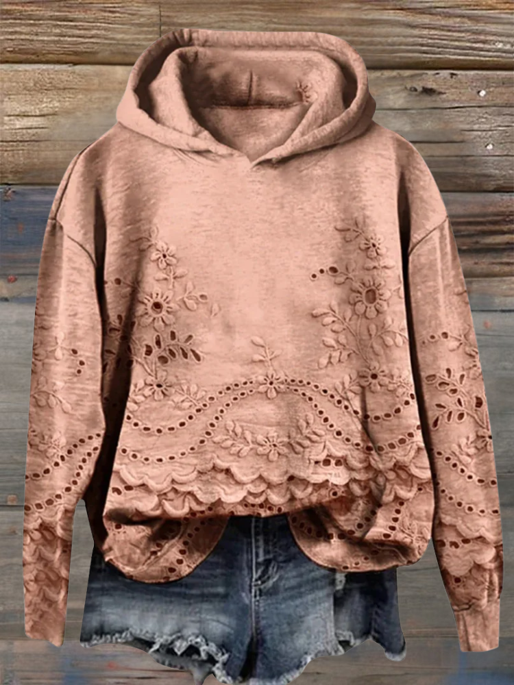 ZARA | Sweat à capuche avec broderie florale