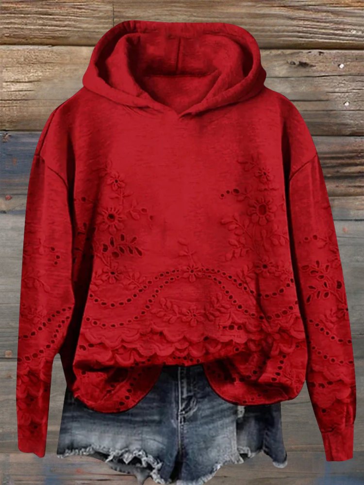 ZARA | Sweat à capuche avec broderie florale