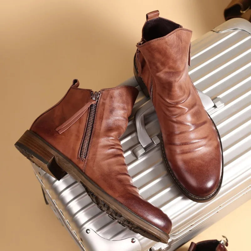Owens™ | Bottines Chelsea en cuir véritable