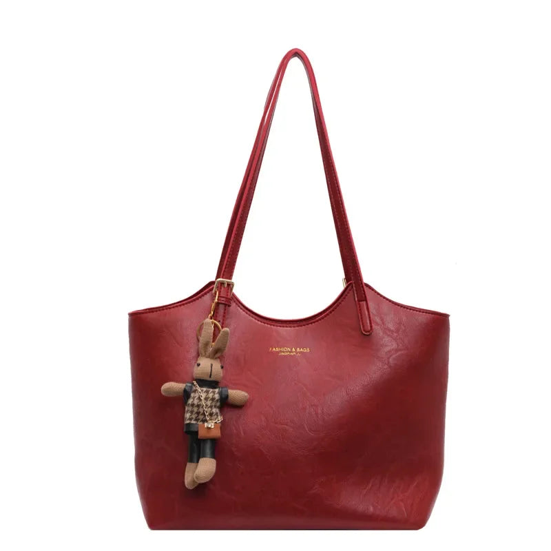 Emma – Sac Tote Vintage en Similicuir avec Porte-Clés