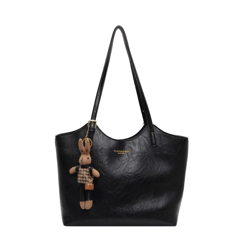 Emma – Sac Tote Vintage en Similicuir avec Porte-Clés